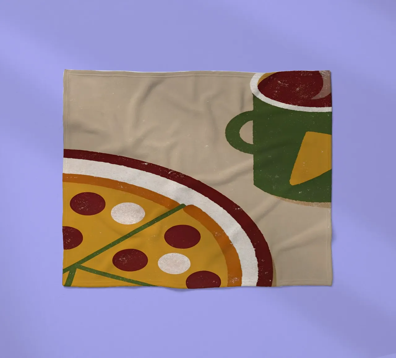 Pizza And Coffee Retro Pop coperta in pile da THE LATEST SHOP