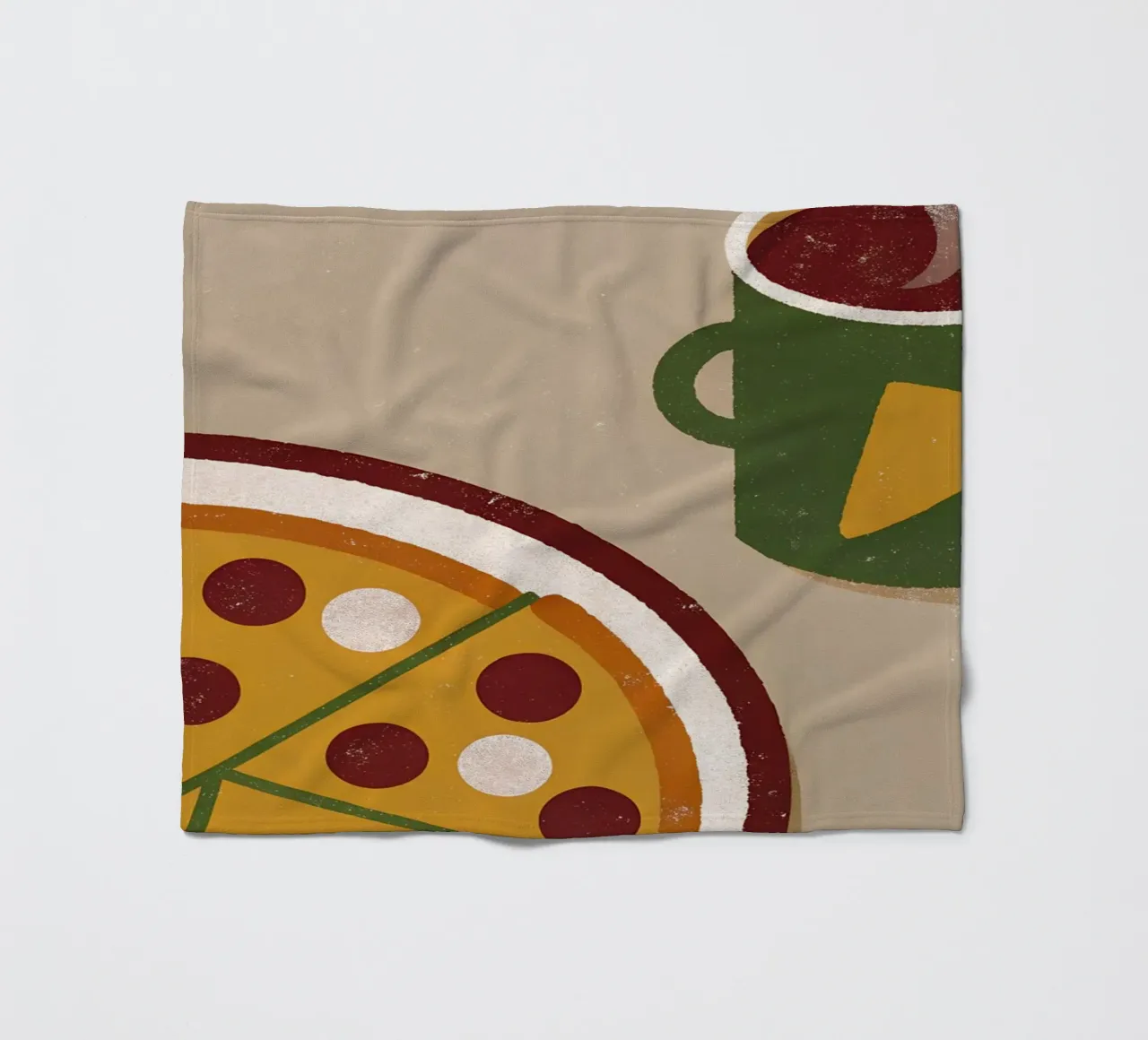 Pizza And Coffee Retro Pop coperta in pile da THE LATEST SHOP