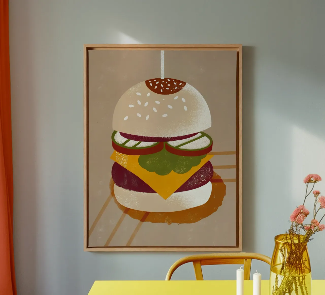 Retro pop pizza canvas met Baklijst van THE LATEST SHOP