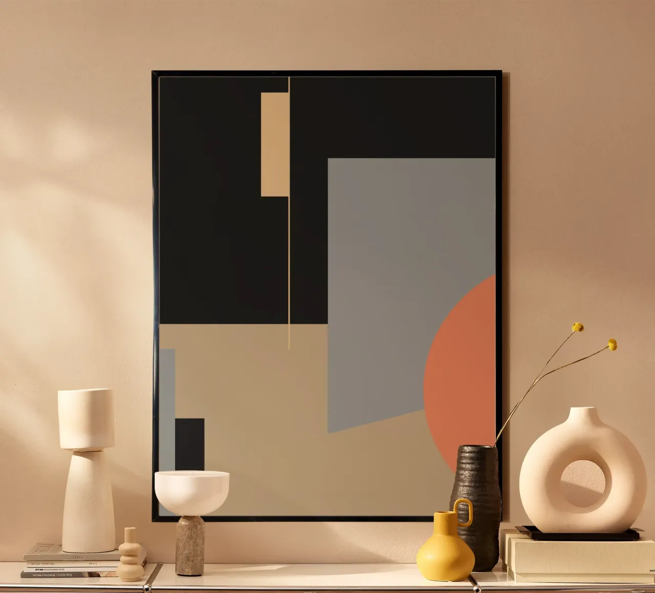 Minimal Abstract Shapes 44 poster with plastic frame by Gaite