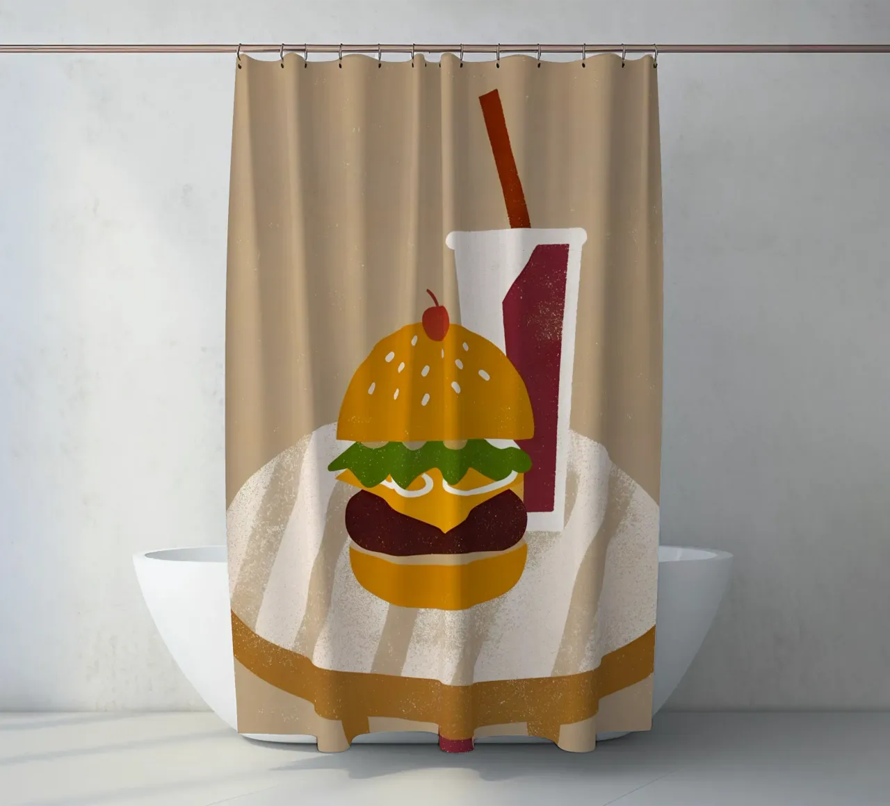Retro Pop Pizza tenda da doccia da THE LATEST SHOP