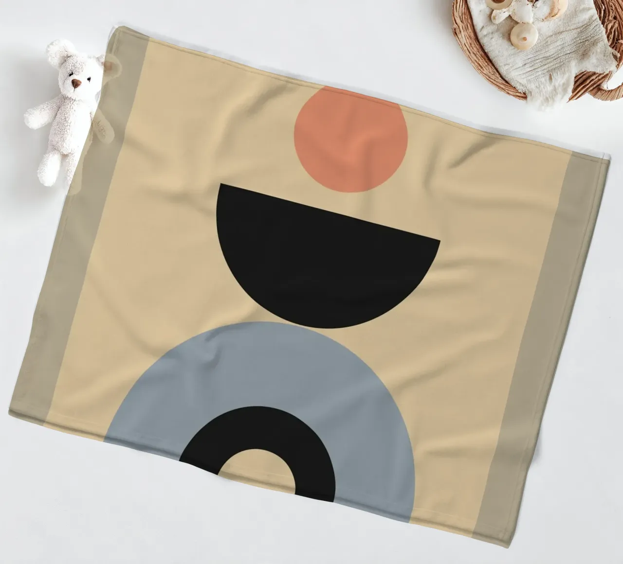 Minimal Abstract Shapes 47 fleece blanket by Gaite