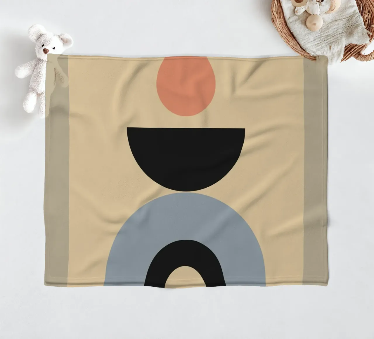 Minimal Abstract Shapes 47 fleece blanket by Gaite