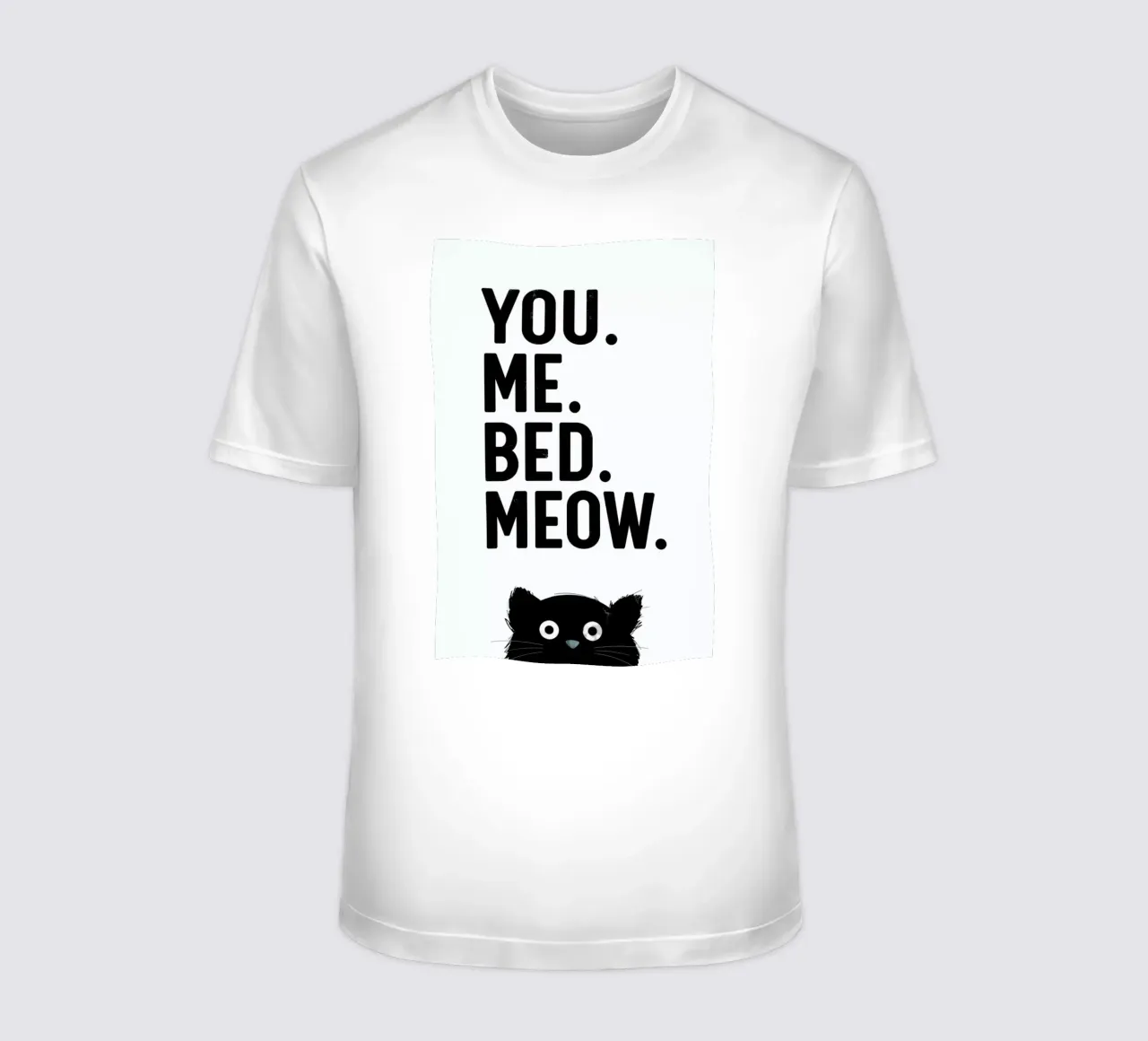 Cat Meow White t-shirt by Doozal