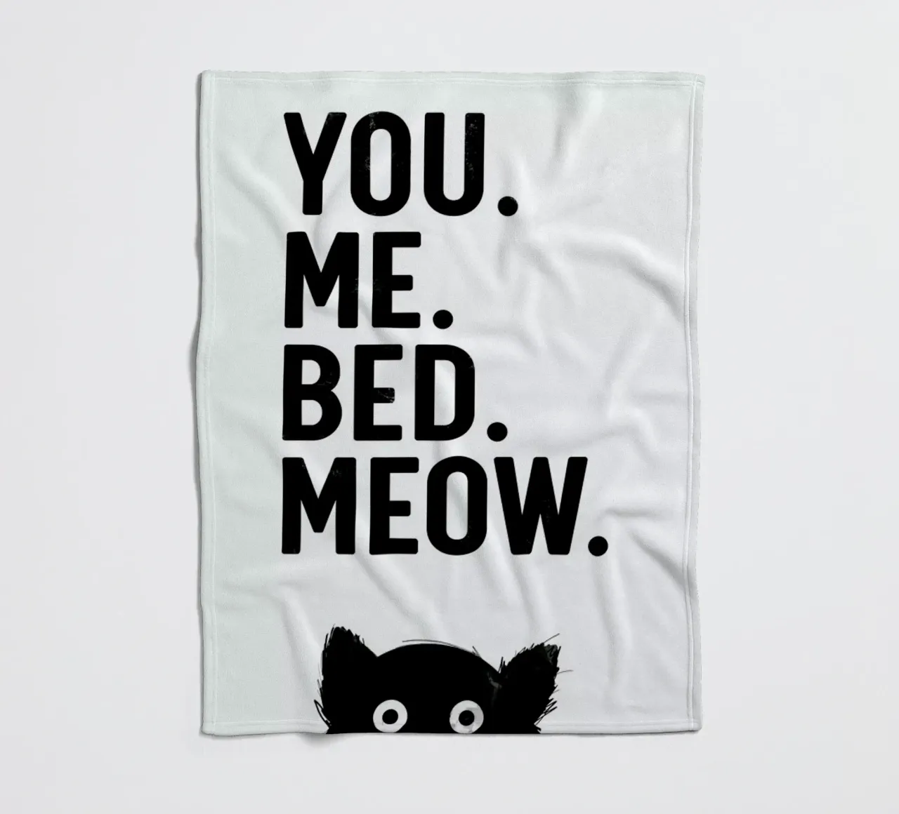 Cat Meow White fleece blanket by Doozal