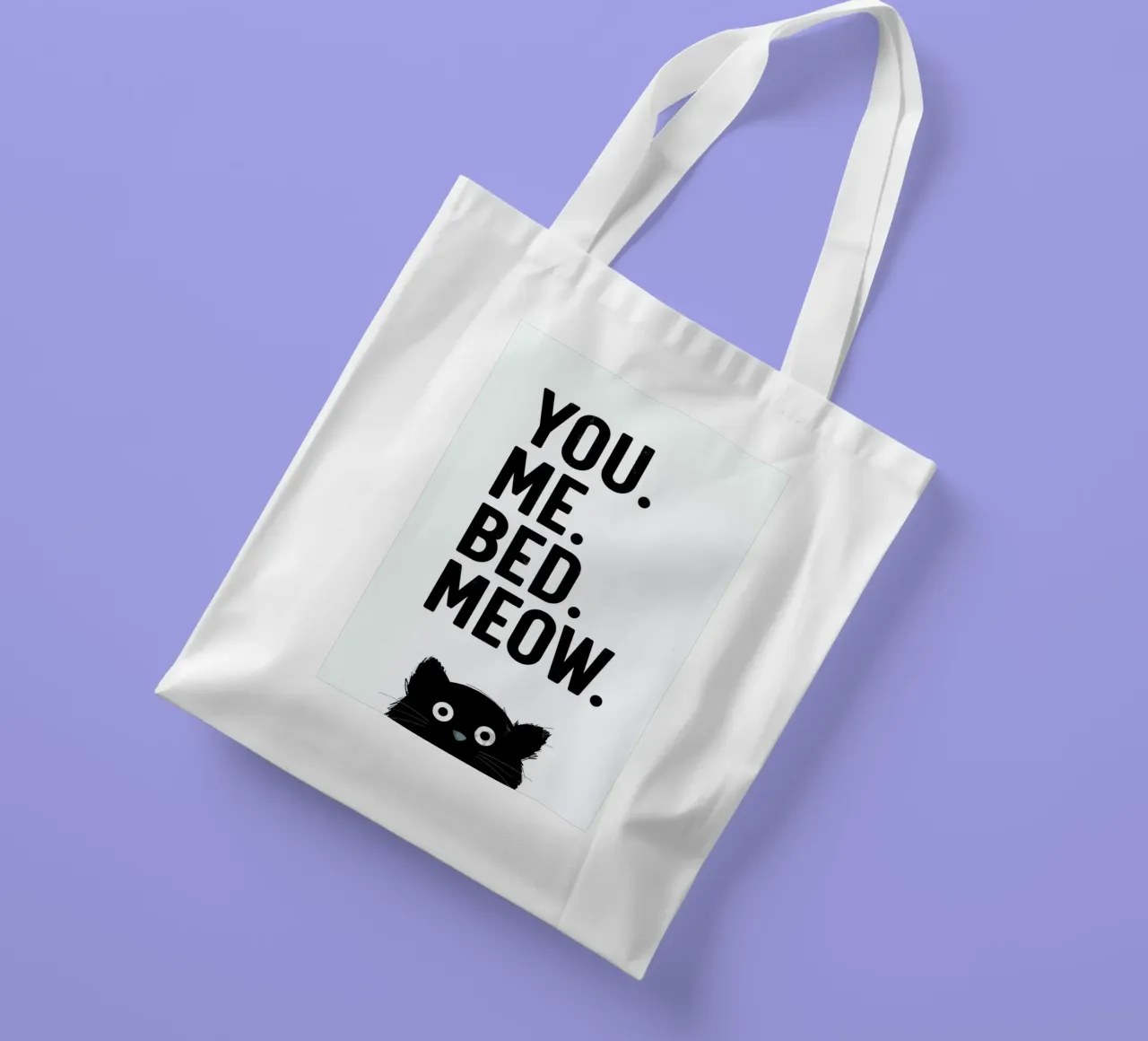 Cat Meow White tote bag by Doozal