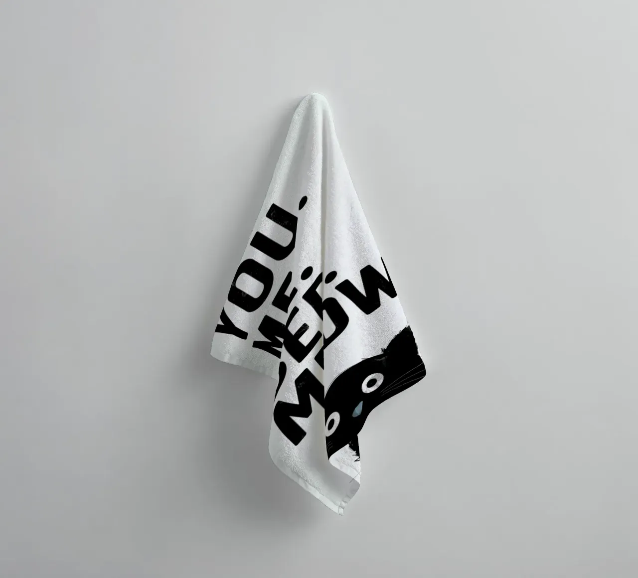 Cat Meow White asciugamano da bagno da Doozal