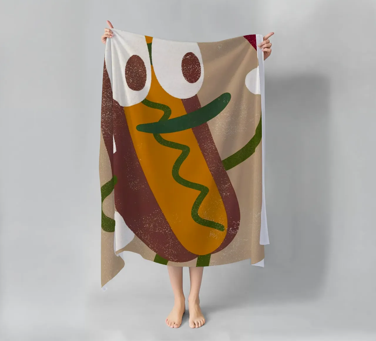 Personaggio Hot Dog Retro Pop telo mare da THE LATEST SHOP