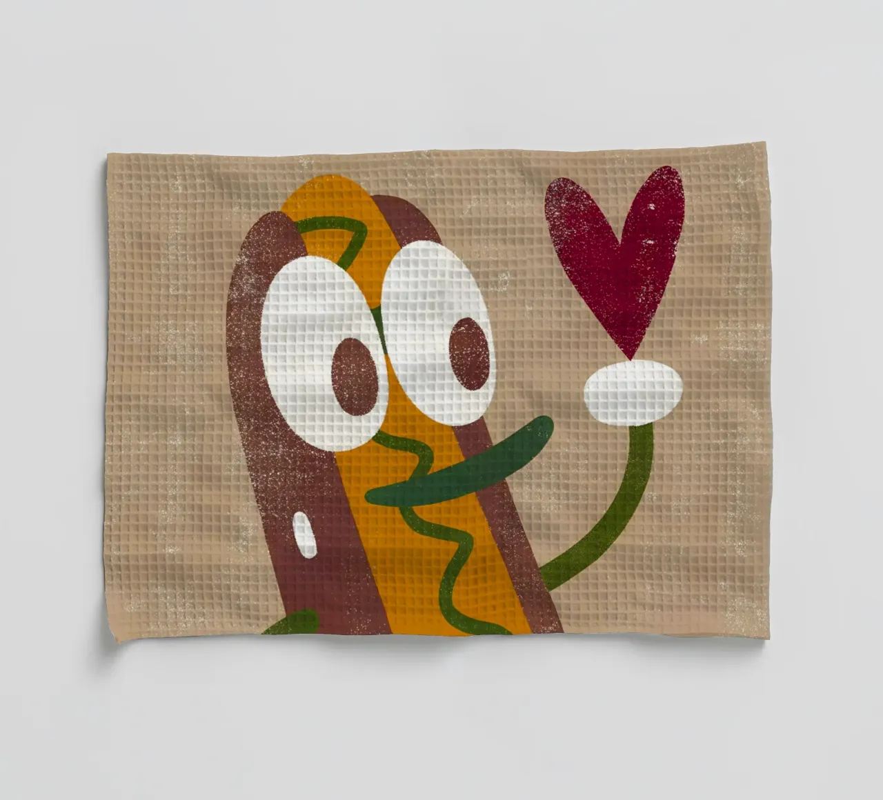 Retro Pop Hot Dog Character torchon de THE LATEST SHOP