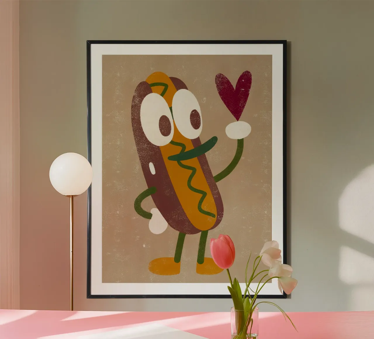 Retro Pop Hot Dog Charakter Hahnemühle von THE LATEST SHOP