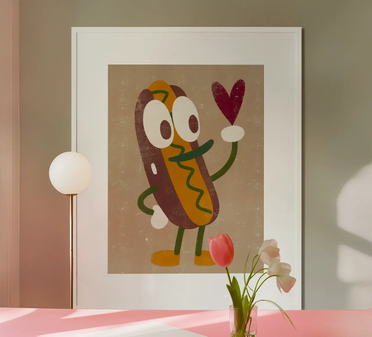 Retro Pop Hot Dog Charakter Hahnemühle von THE LATEST SHOP