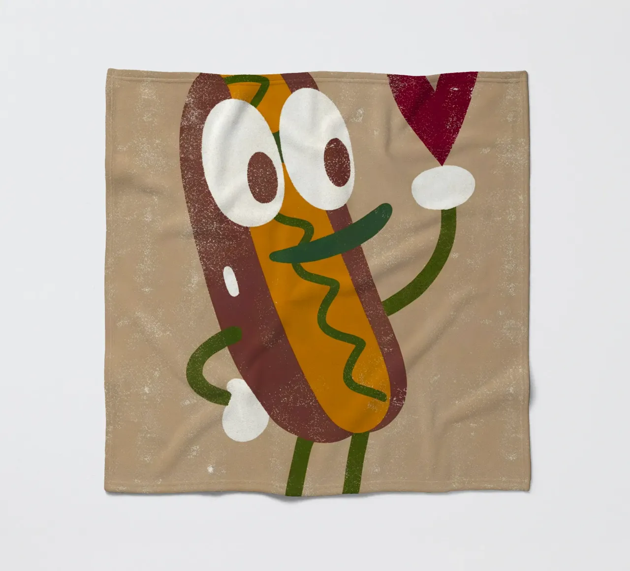 Retro Pop Hot Dog Charakter Fleecedecke von THE LATEST SHOP