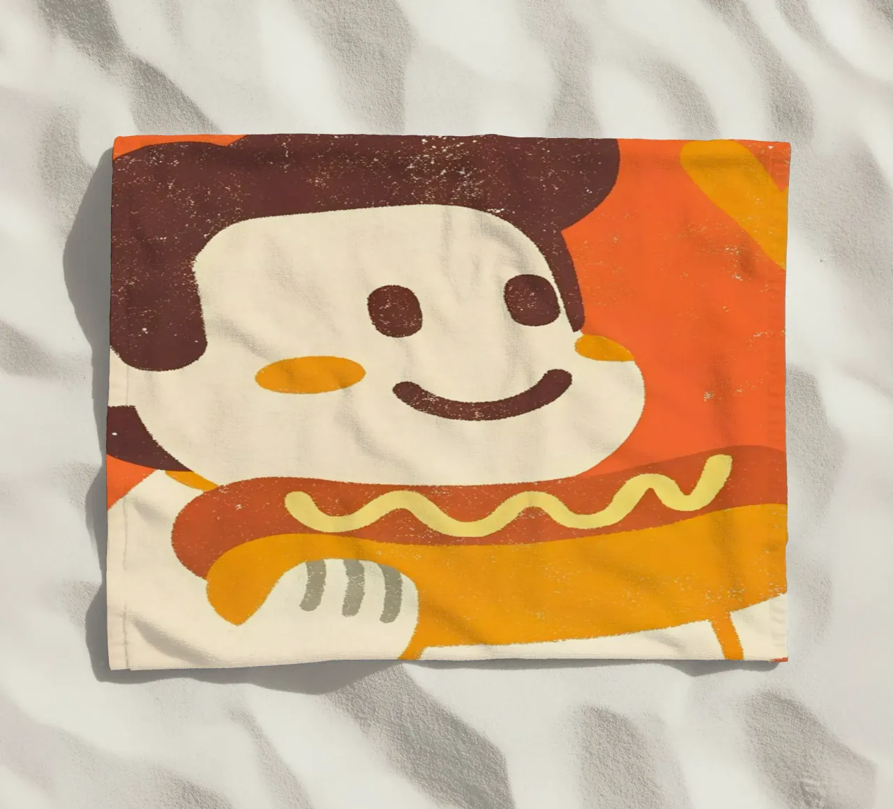 Retro Pop Hot Dog Character serviette de plage de THE LATEST SHOP