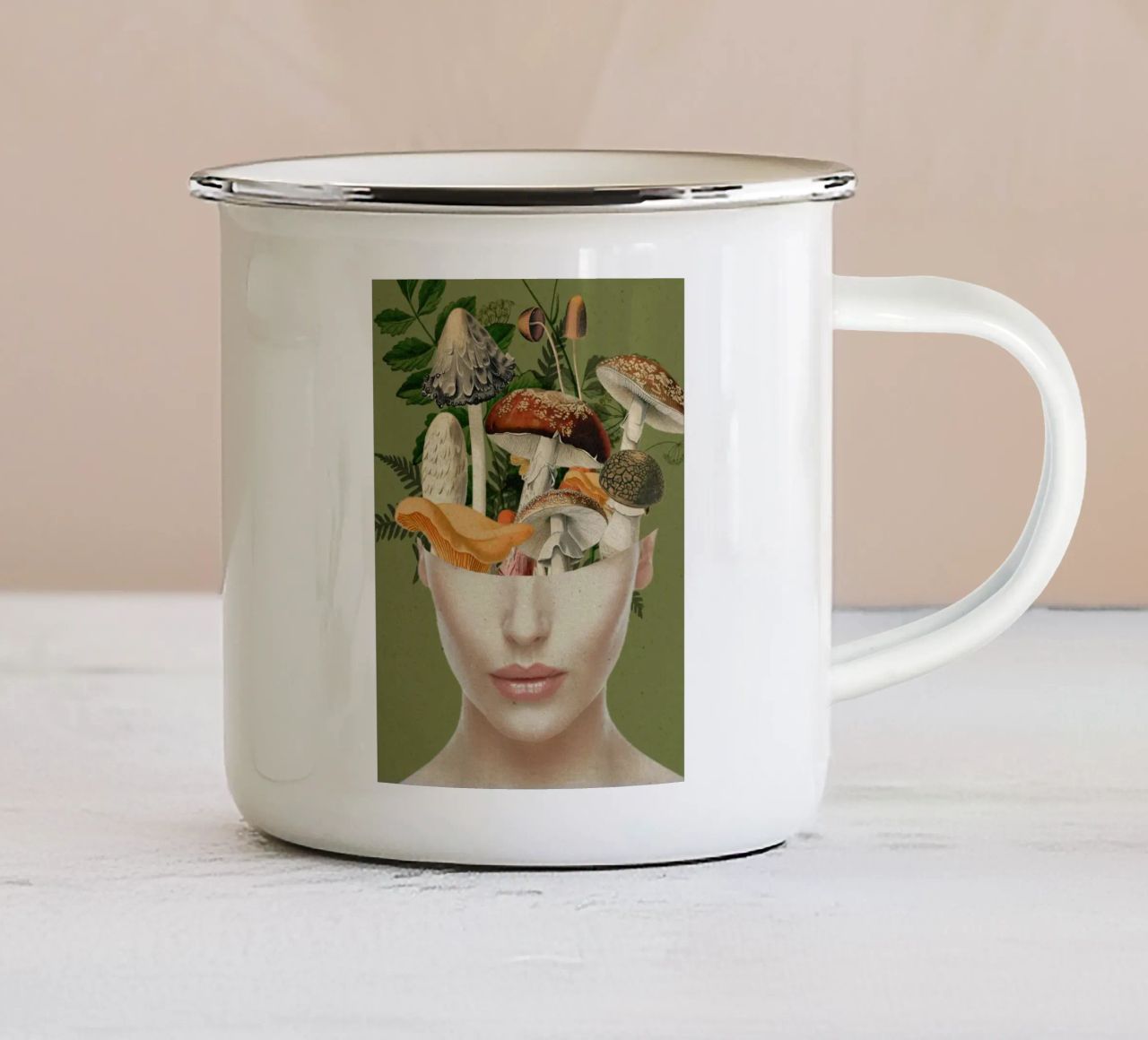 Signora dei funghi 9 tazza in smalto da dada22
