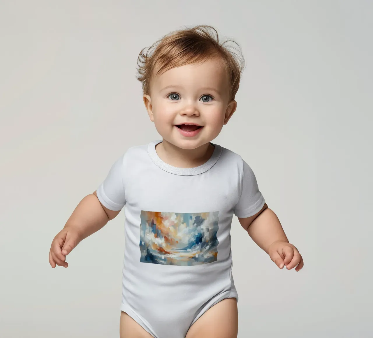 Pennellate body neonato maniche corte da Point and Art