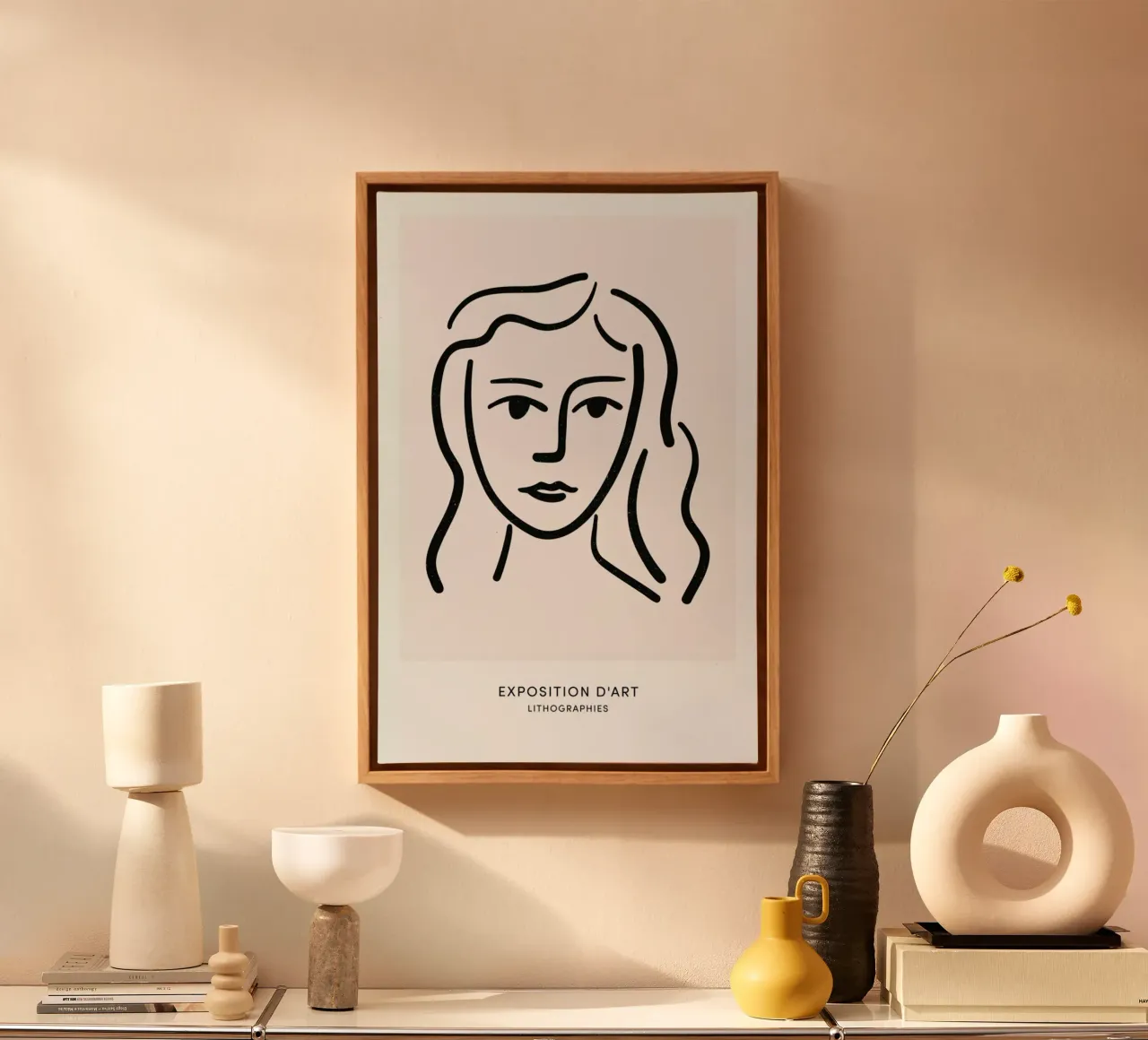 Lithograph III tela con Cornice a cassetta da Graphite