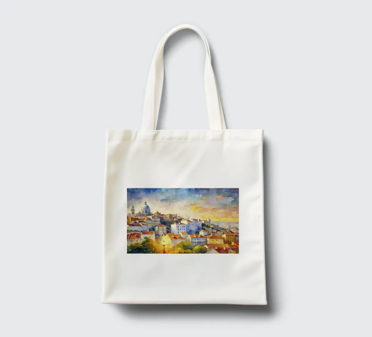 Watercolor of Lisbon tote bag by 🎨 Point and Art
