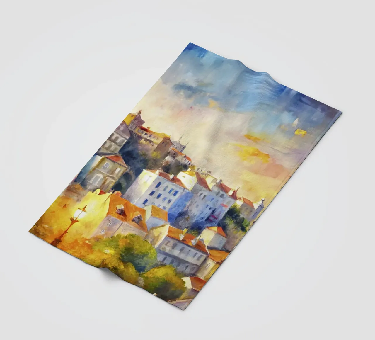Watercolor of Lisbon fleece blanket by 🎨 Point and Art