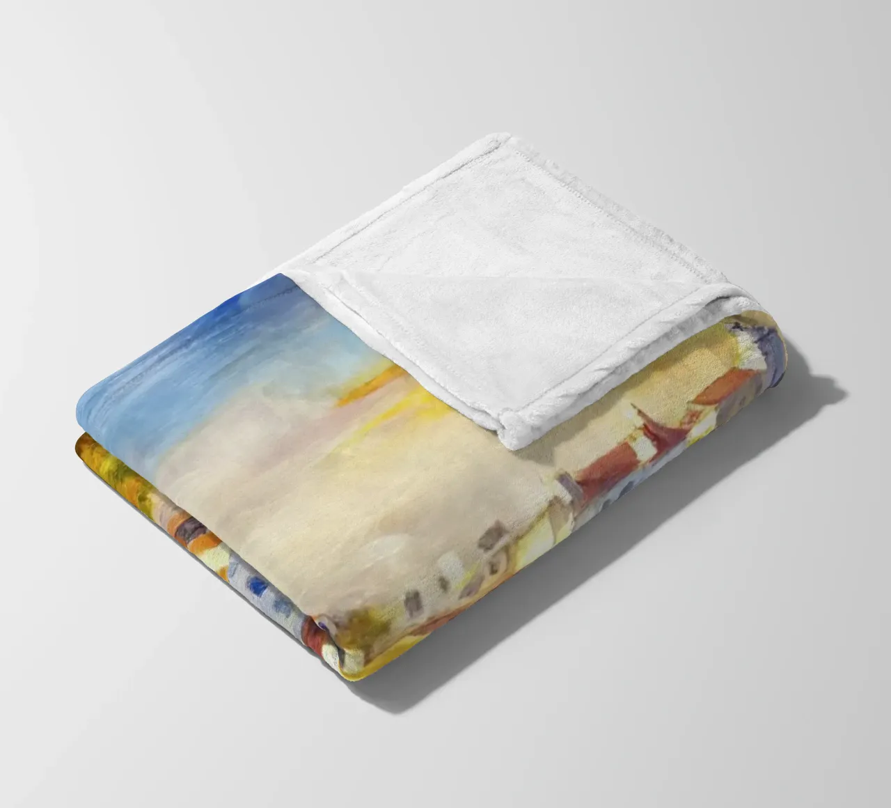 Watercolor of Lisbon fleece blanket by 🎨 Point and Art