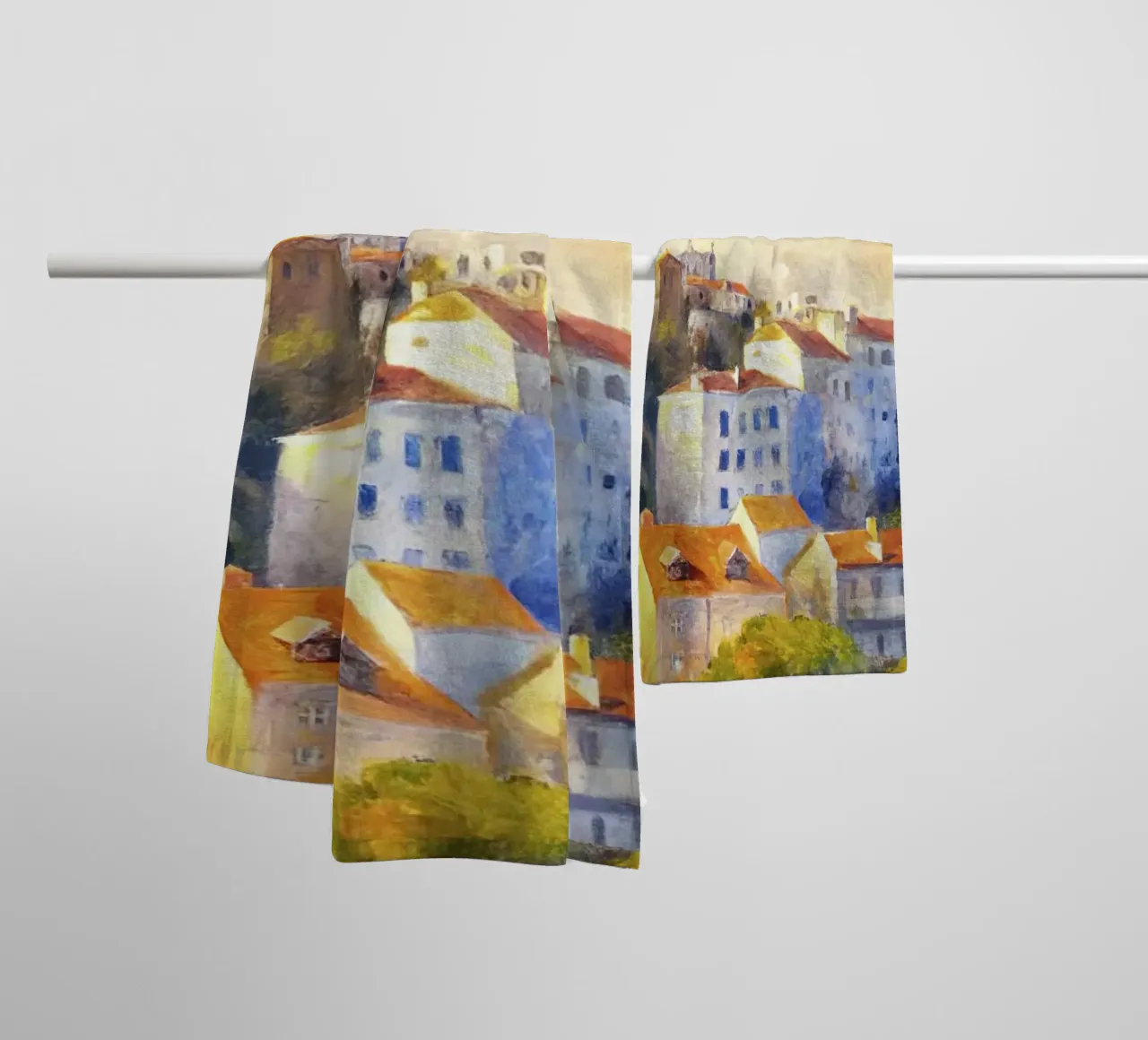 Acquerello di Lisbona asciugamano da bagno da 🎨 Point and Art