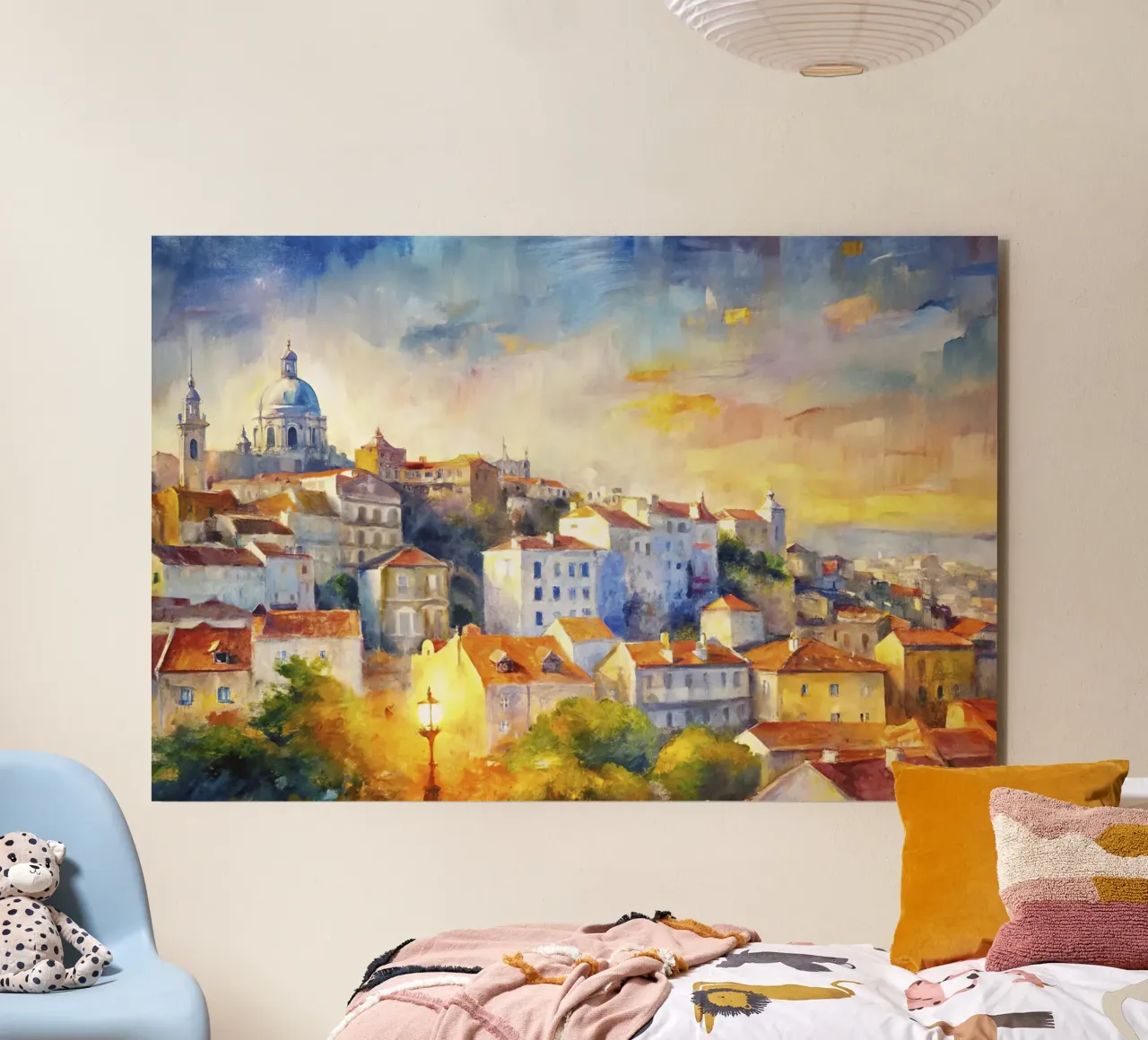 Watercolor of Lisbon alu-dibond by 🎨 Point and Art