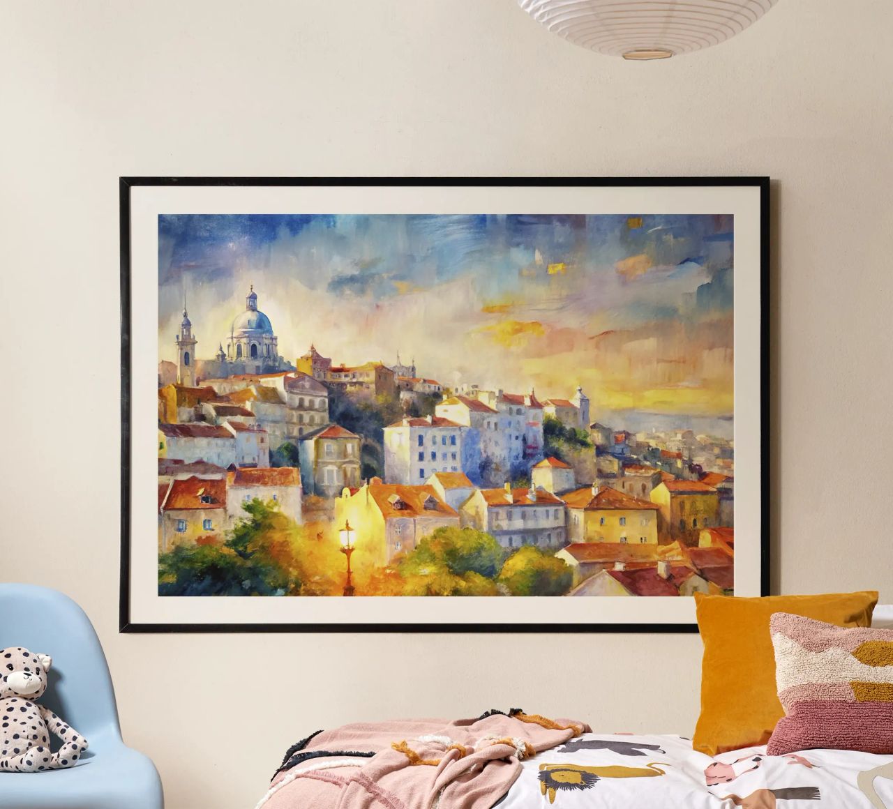 Aquarelle de Lisbonne poster de Point and Art