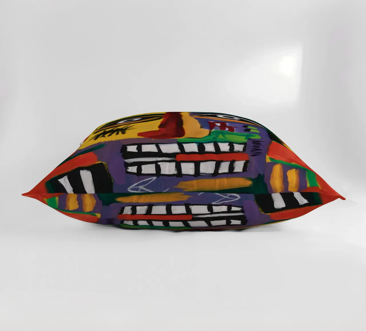 Abstract Mask Faces decorative cushion by Muse Fragments