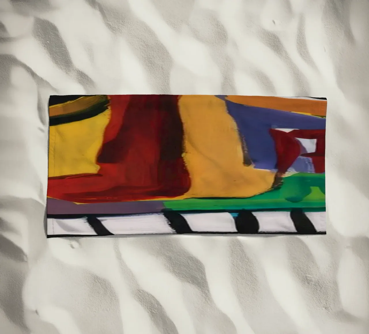 Abstract Mask Faces beach towel by Muse Fragments