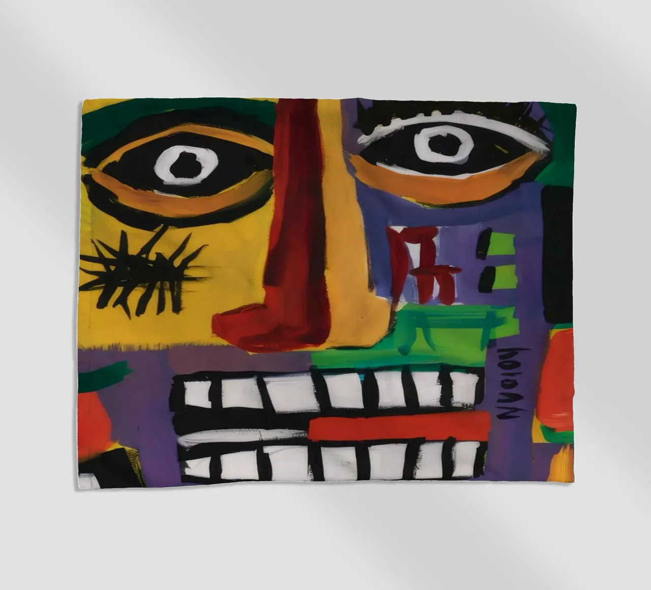 Abstract Mask Faces beach towel by Muse Fragments