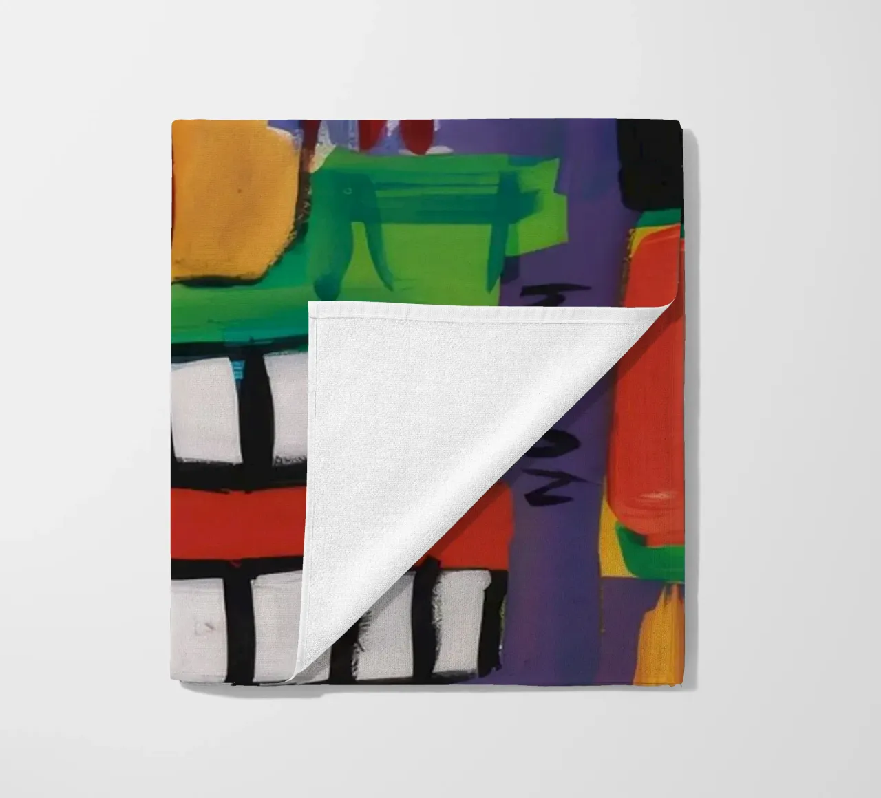 Abstract Mask Faces beach towel by Muse Fragments