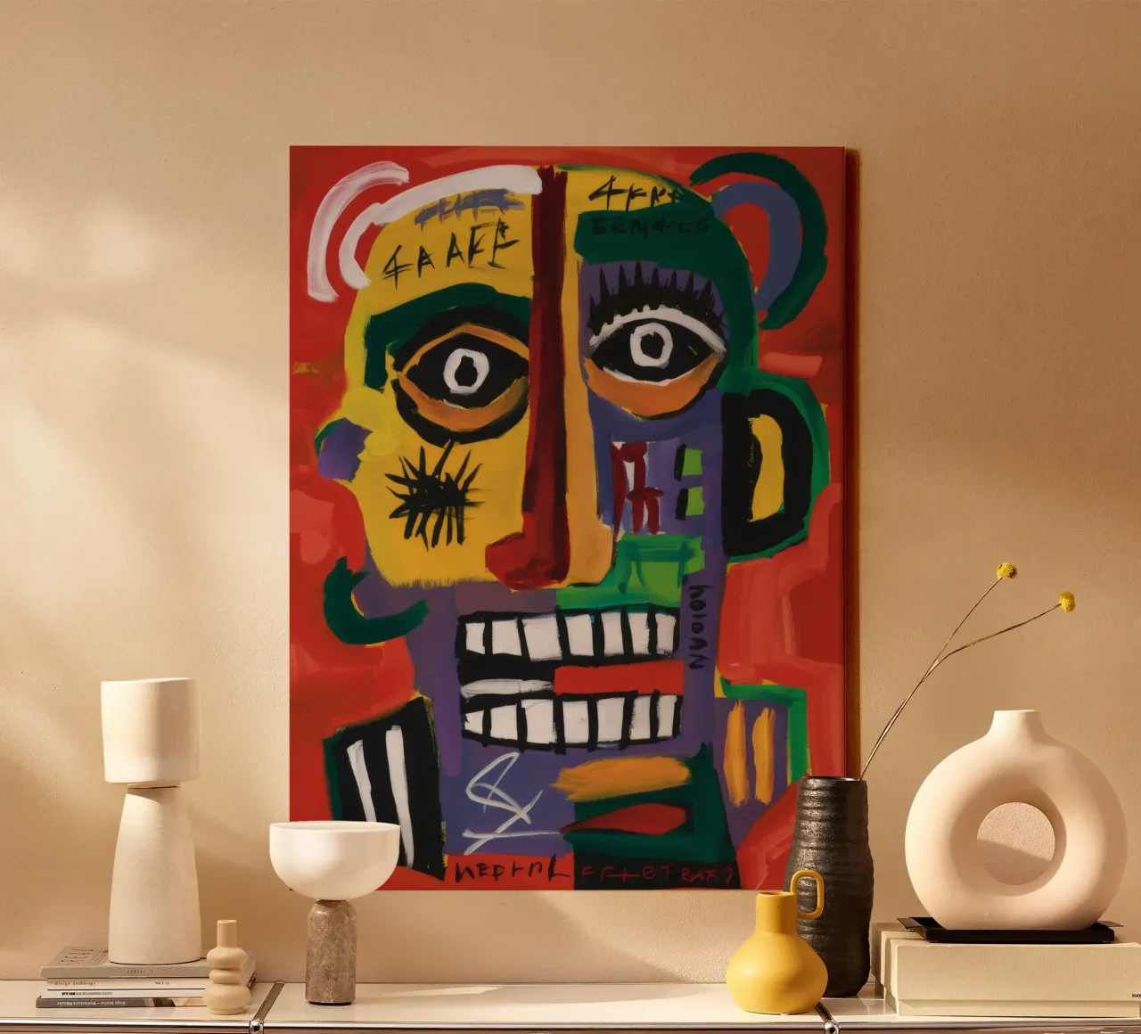 Abstract Masker Gezichten canvas van Muse Fragments