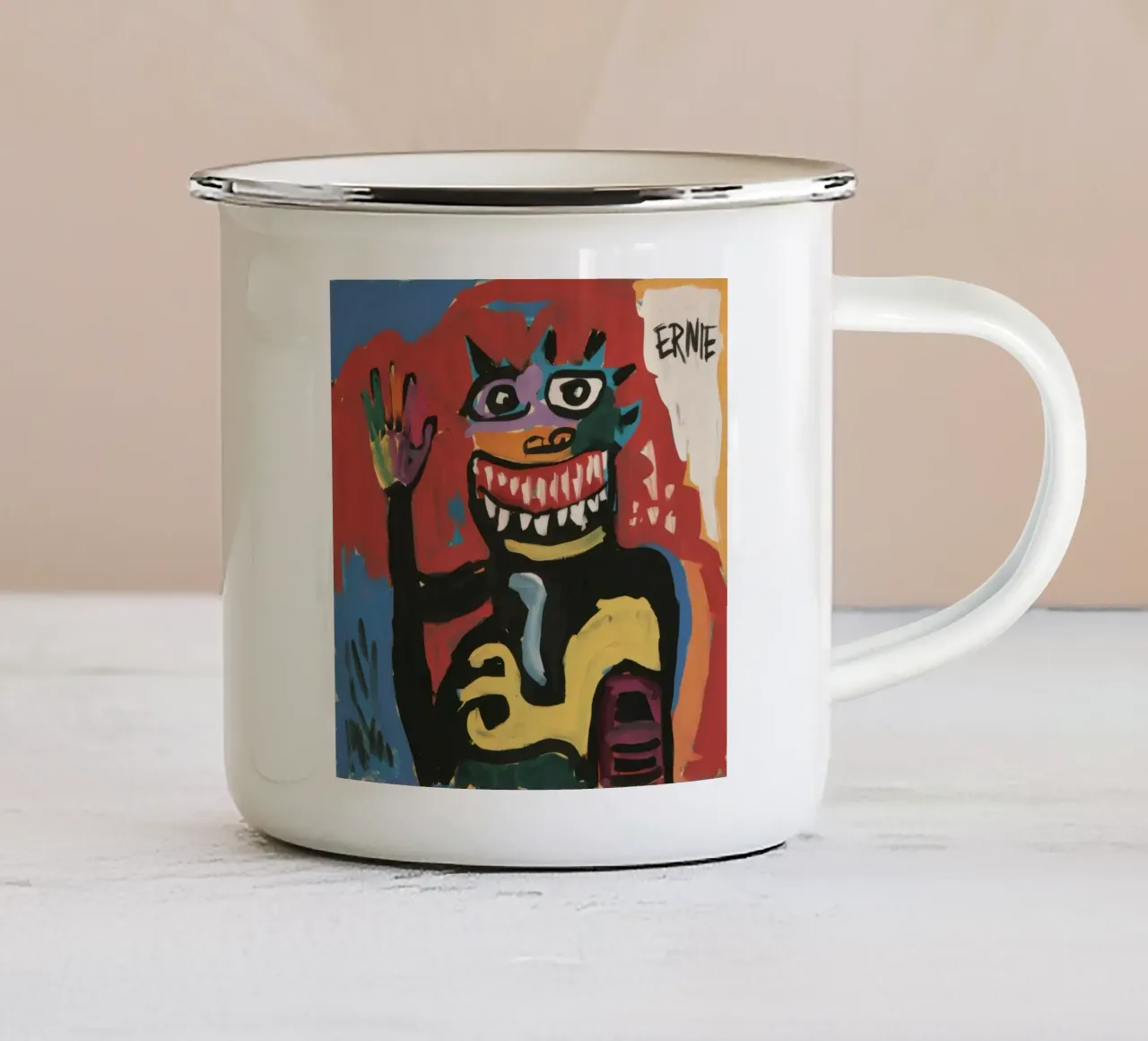Bestia dal ghigno ardente tazza in smalto da Muse Fragments