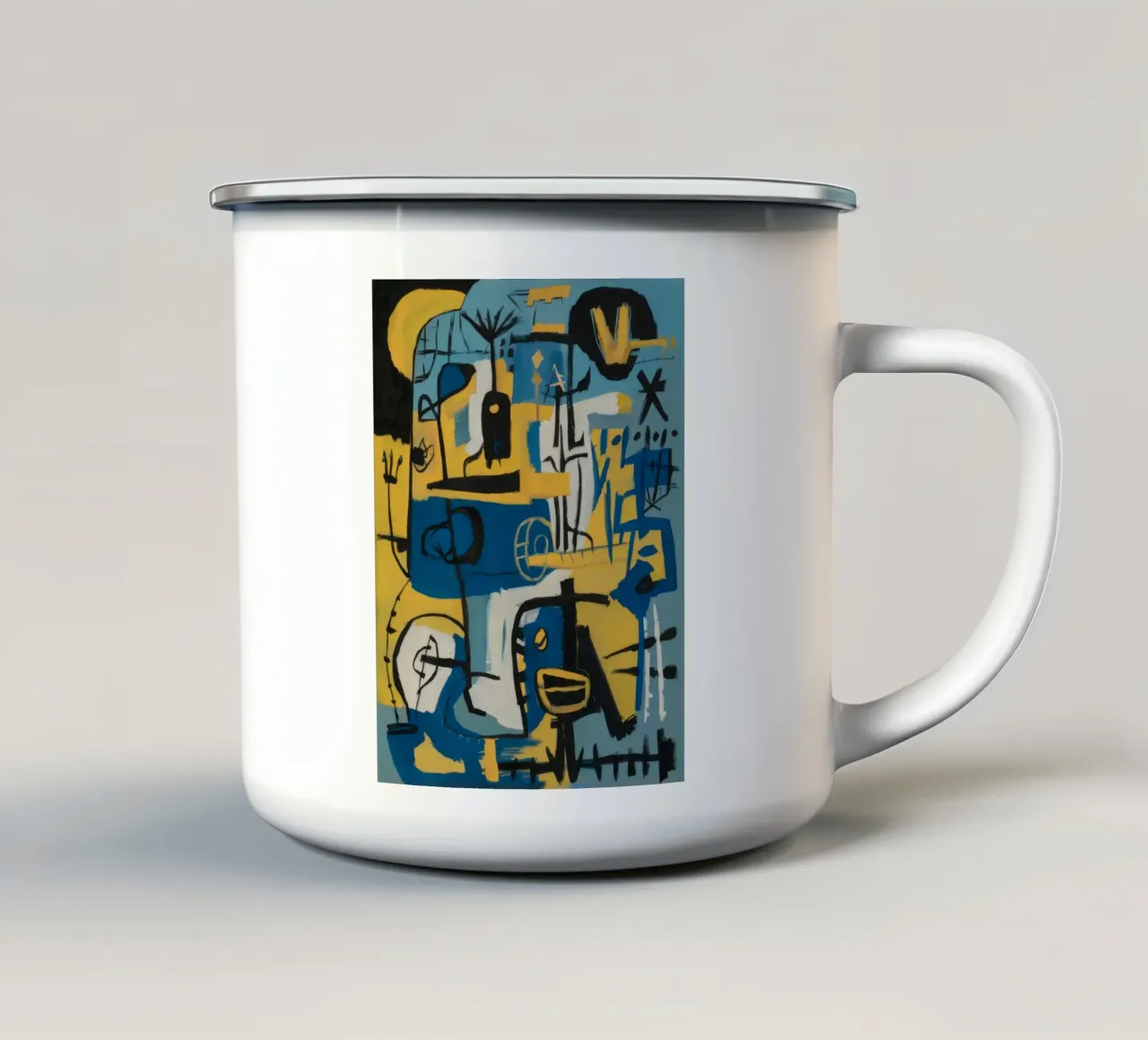 Sinfonia geometrica caotica tazza in smalto da Muse Fragments