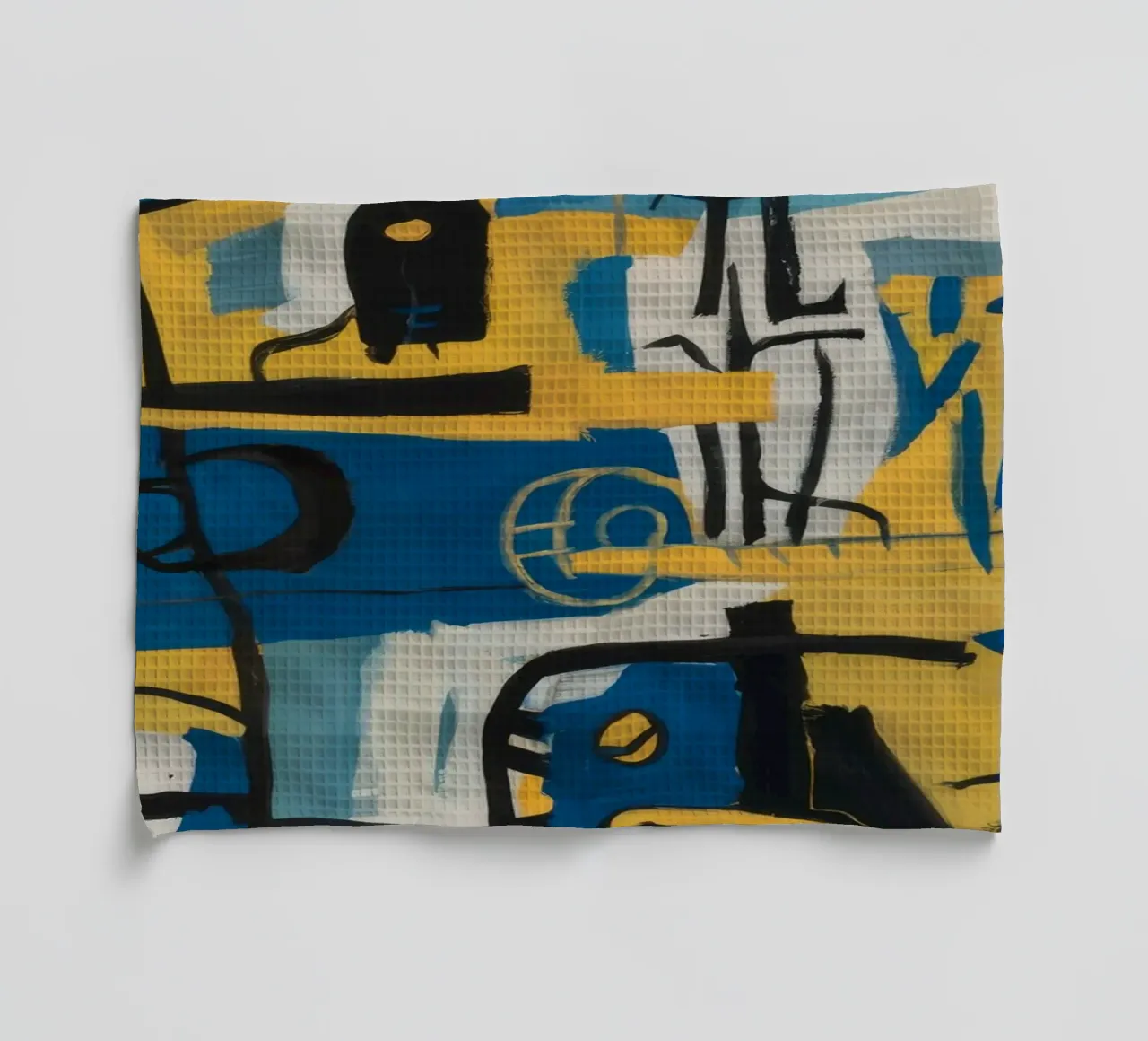 Chaotic Geometric Symphony tea towel by Muse Fragments