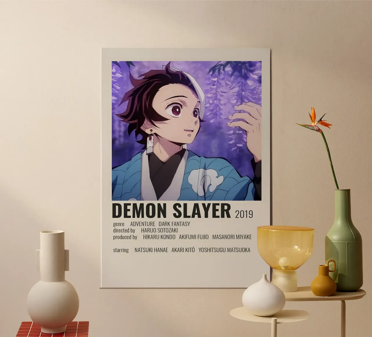 DEMON SLAYER 2019 poster met houten frame van Totoya