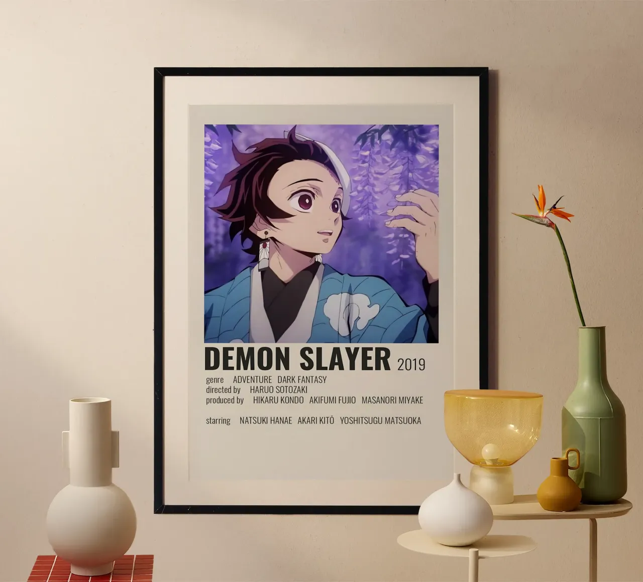 DEMON SLAYER 2019 poster met houten frame van Totoya