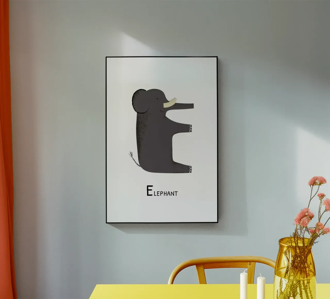 E for Elephant plexiglass da Little Flourishes