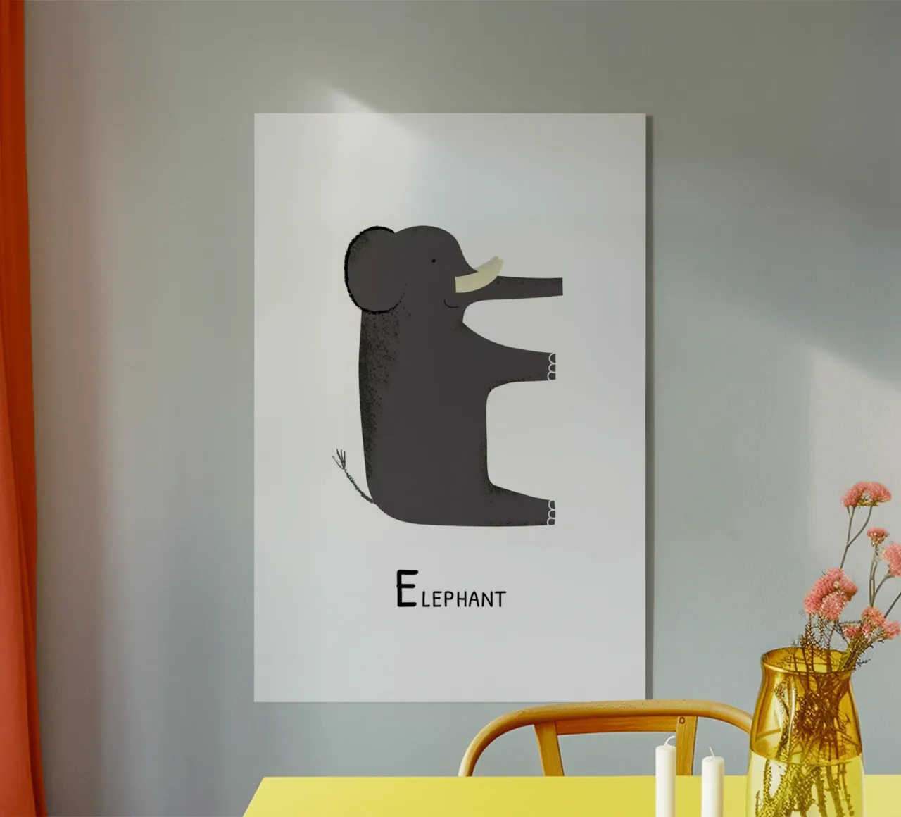 E for Elephant plexiglass da Little Flourishes