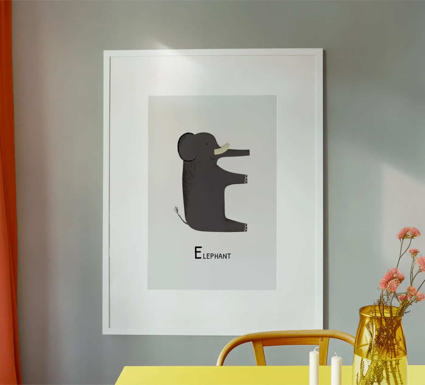 E for Elephant poster by Little Flourishes