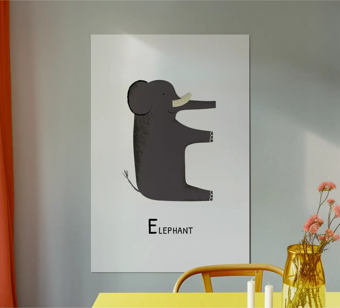 E for Elephant poster by Little Flourishes