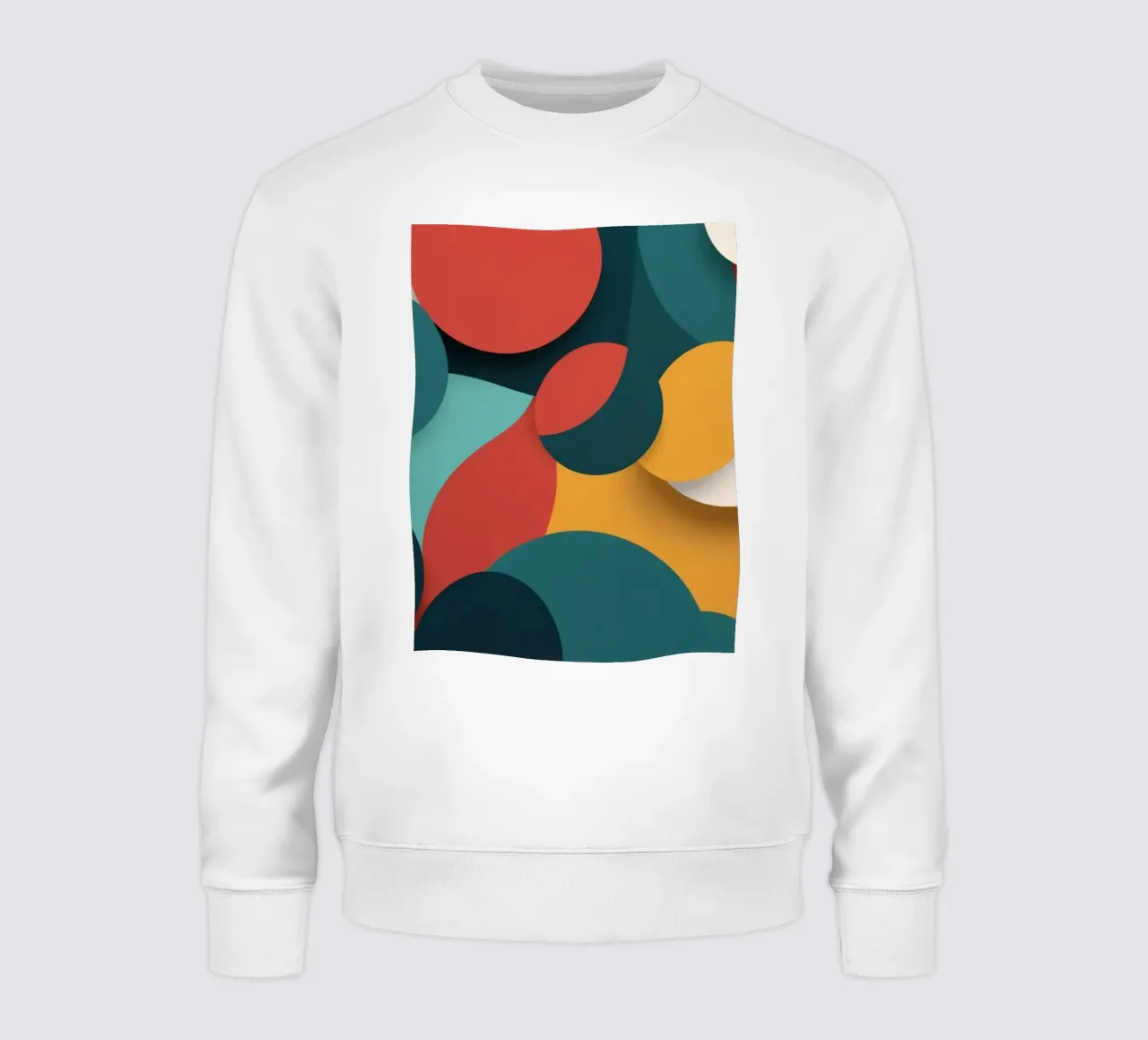 Dynamic abstract composition featuring colorful circles sweatshirt by DesignDoodle