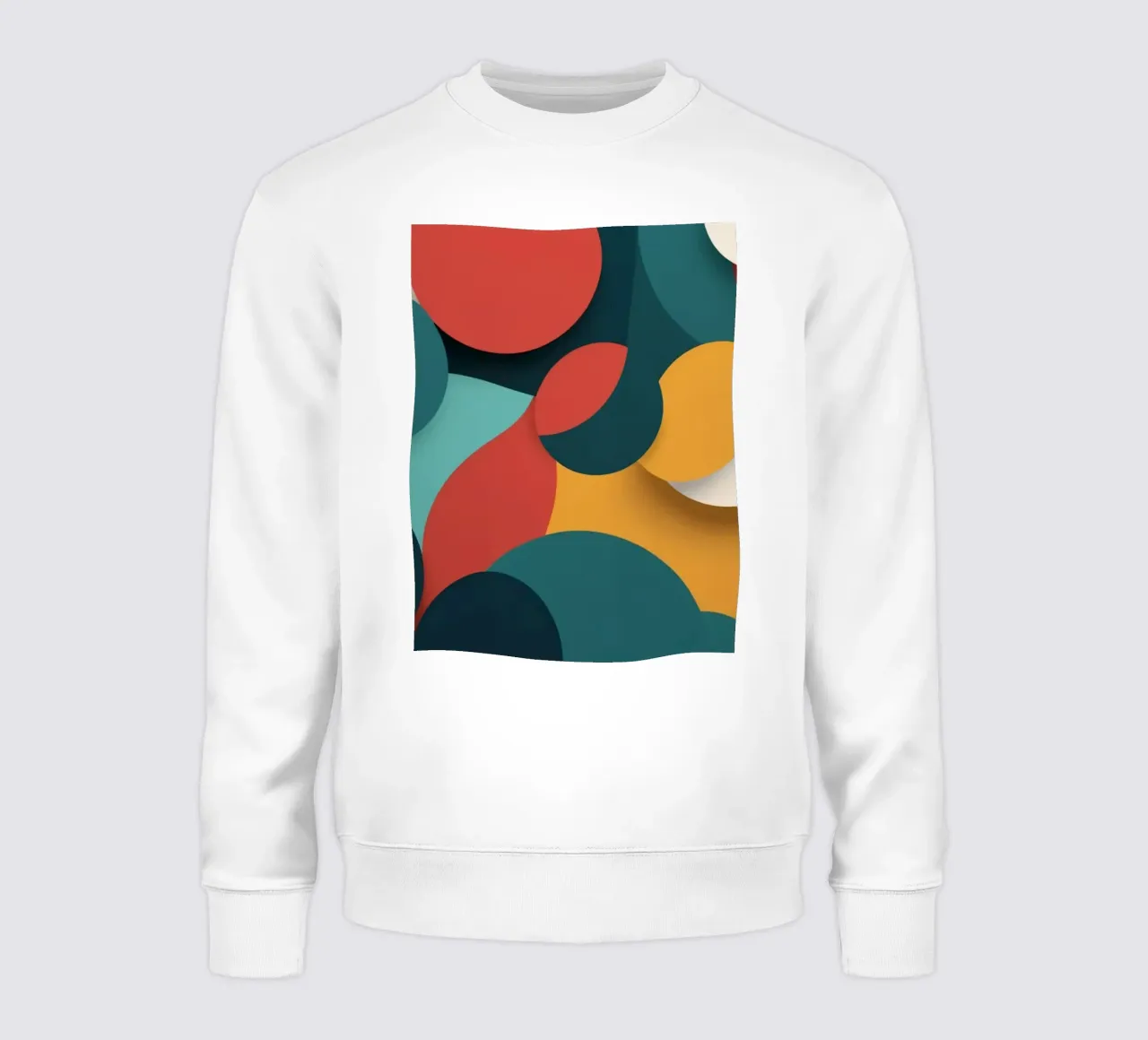 Dynamische abstracte compositie met kleurrijke cirkels sweatshirt van DesignDoodle