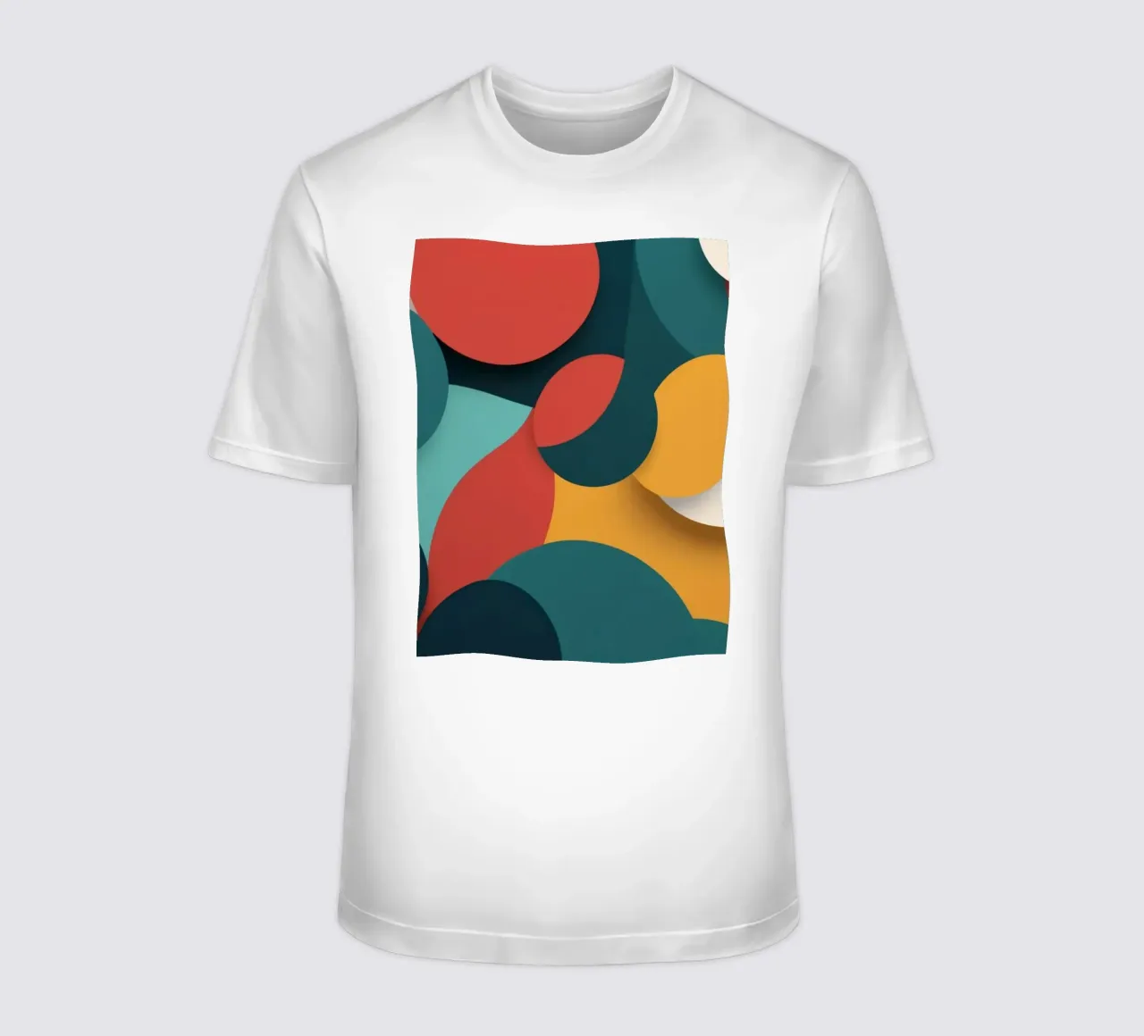 Dynamic abstract composition featuring colorful circles t-shirt by DesignDoodle