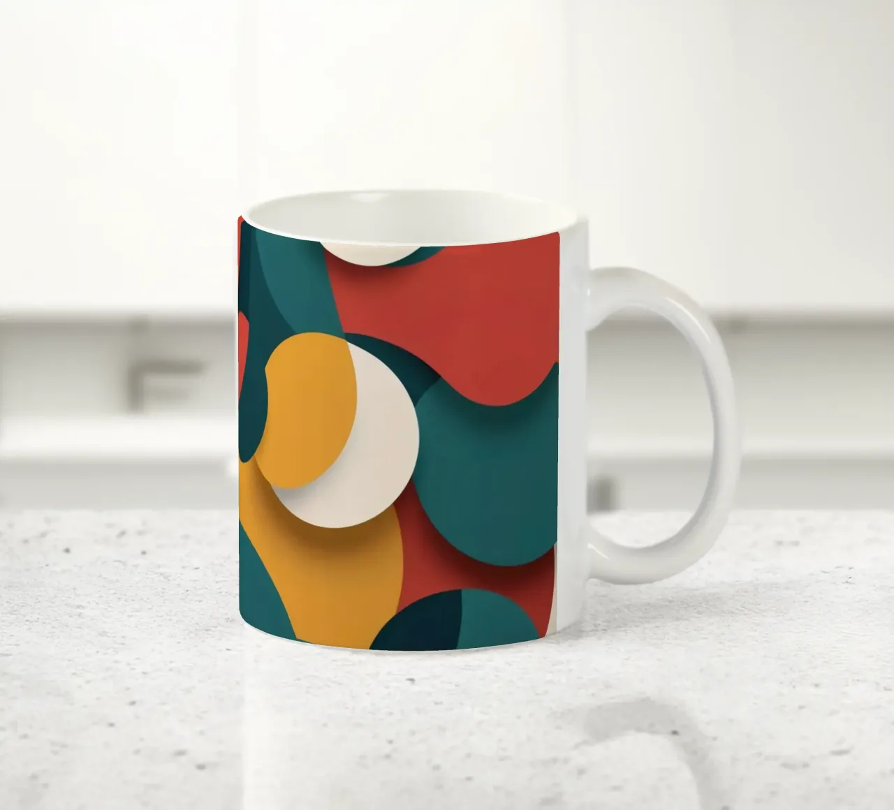 Composition abstraite dynamique avec des cercles colorés mug en céramique de DesignDoodle
