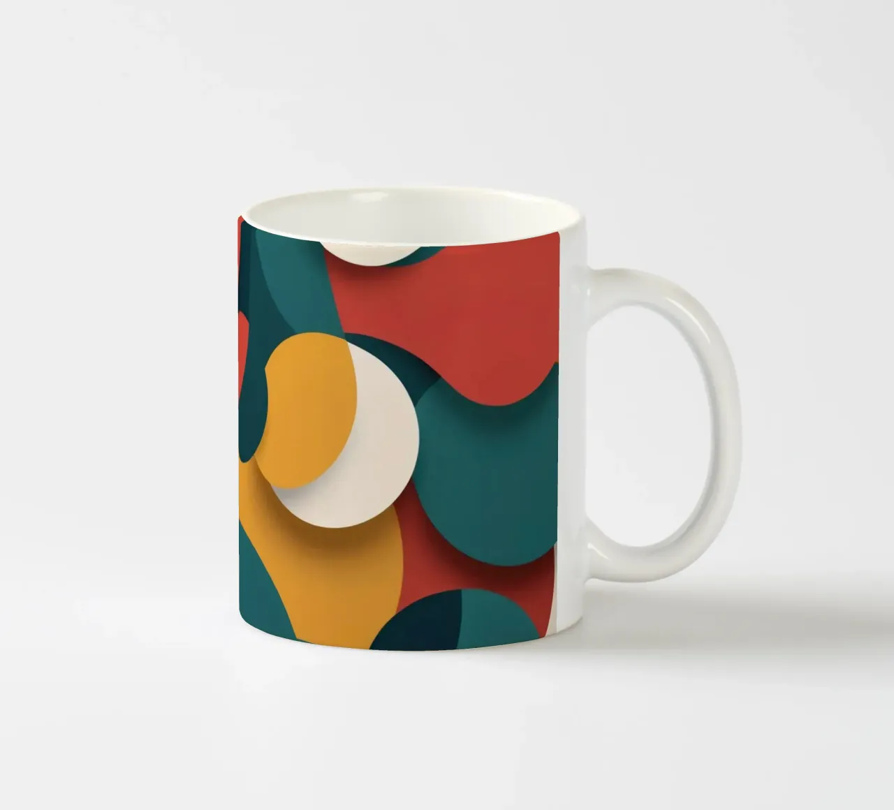 Composition abstraite dynamique avec des cercles colorés mug en céramique de DesignDoodle
