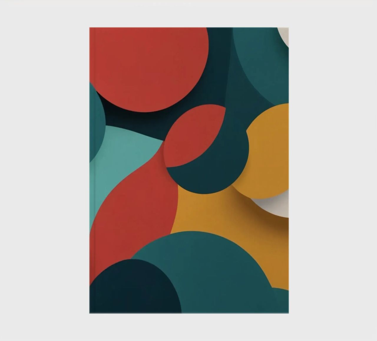 Dynamic abstract composition featuring colorful circles notebook by DesignDoodle