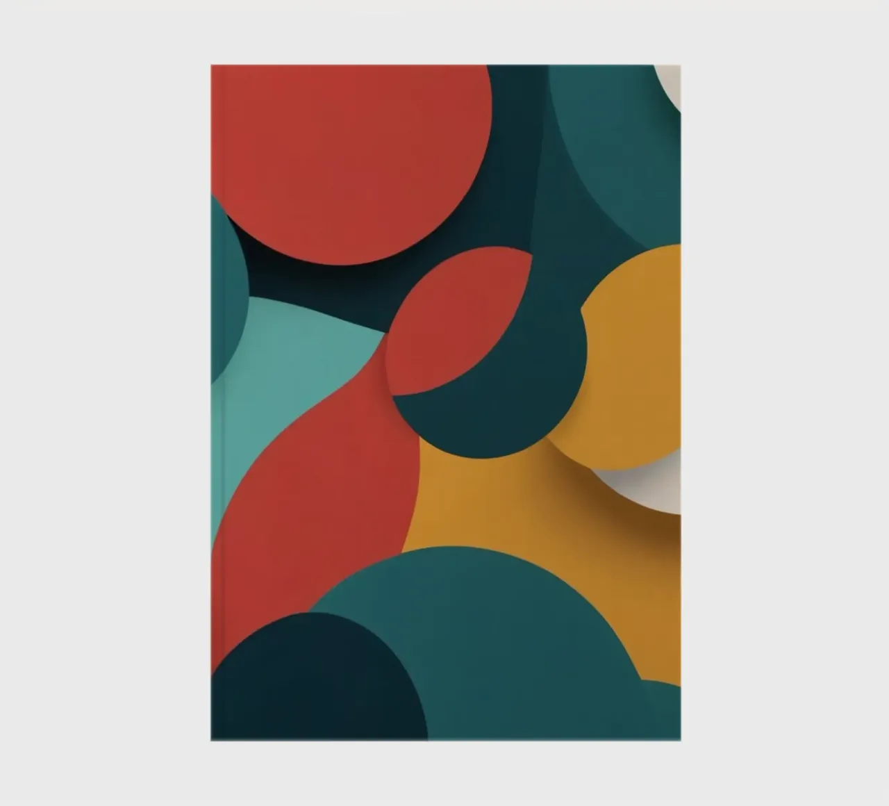 Dynamic abstract composition featuring colorful circles notebook by DesignDoodle