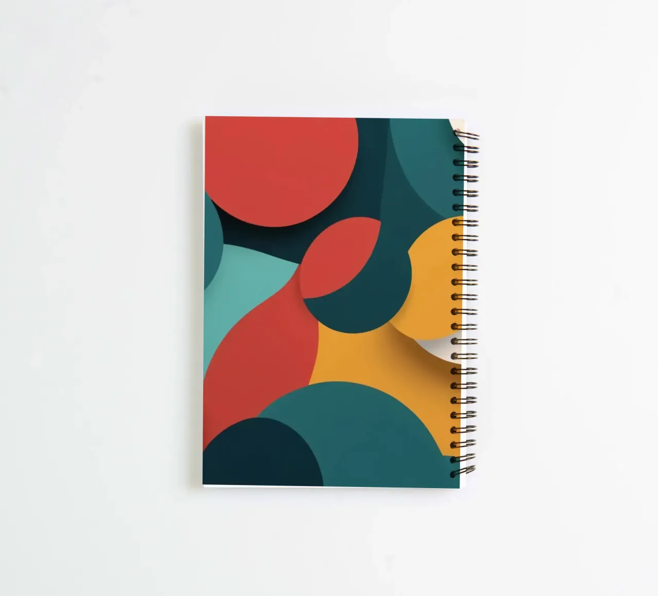 Dynamic abstract composition featuring colorful circles spiral notebook by DesignDoodle