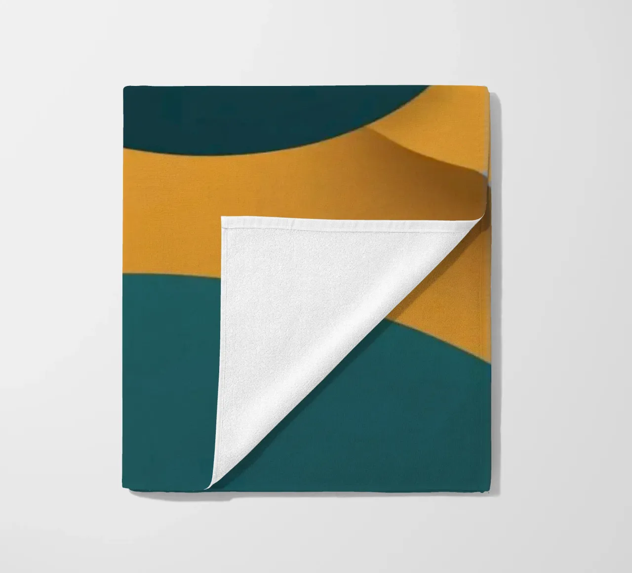 Dynamic abstract composition featuring colorful circles beach towel by DesignDoodle