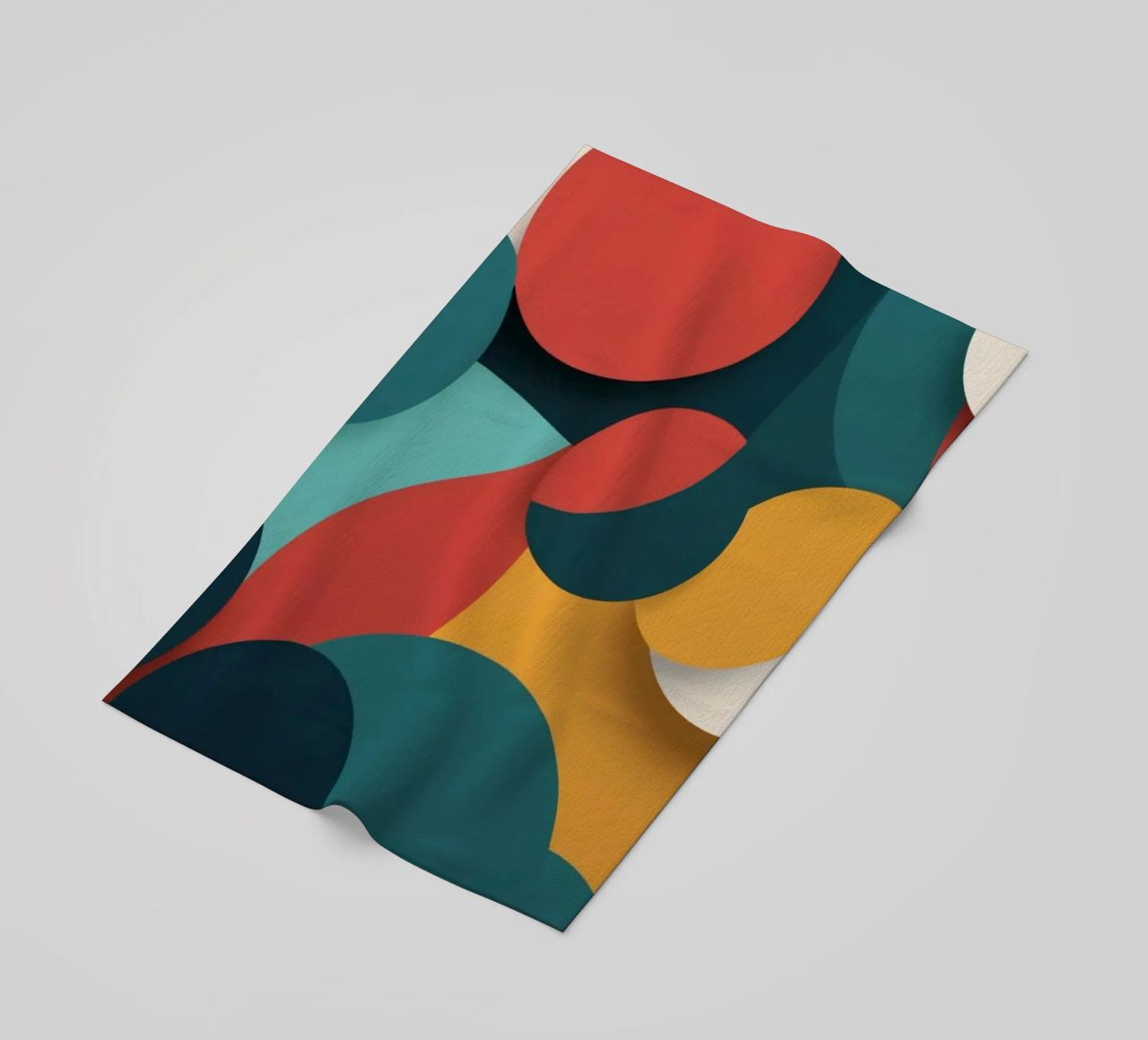 Dynamic abstract composition featuring colorful circles beach towel by DesignDoodle